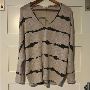 Tan and Dark Grey Women's Top